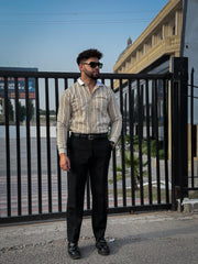 Printed Lining Shirt Style Jacket